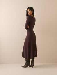 Brown Modal Bronte Midi Dress