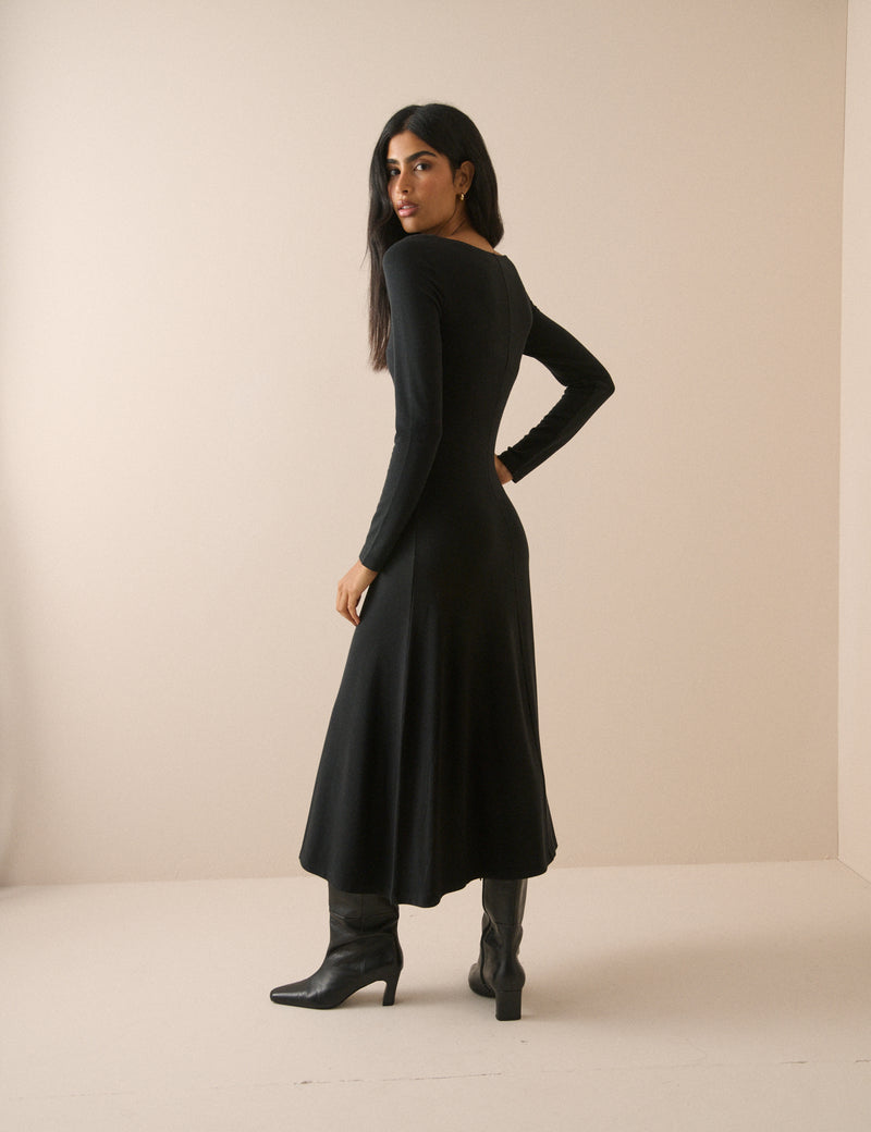 Black Modal Bronte Midi Dress