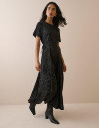 Black and White Polka Dot Gaia Midi Dress