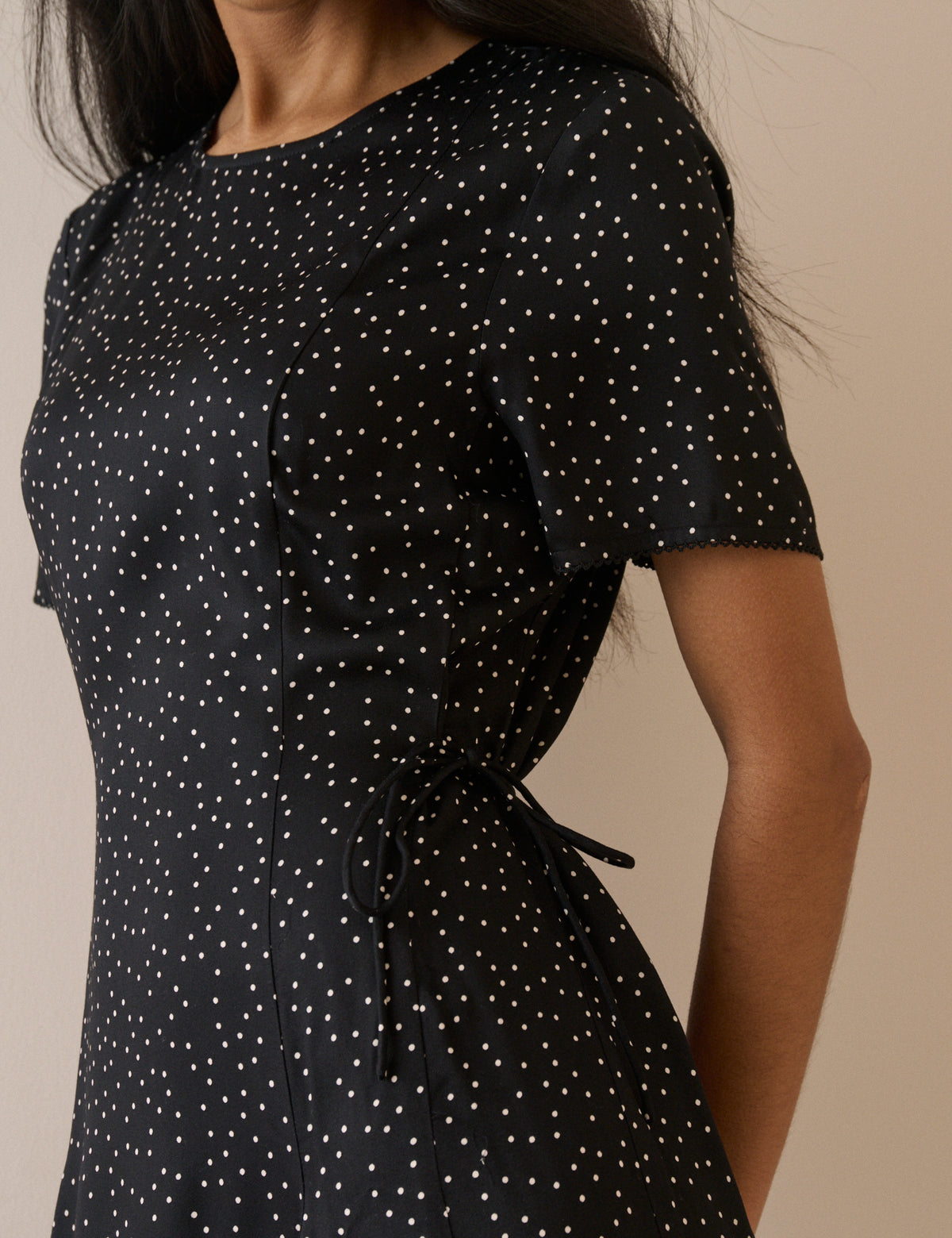 Black and White Polka Dot Gaia Midi Dress