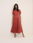 Red Polka Dot Gaia Midi Dress