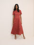 Red Polka Dot Gaia Midi Dress