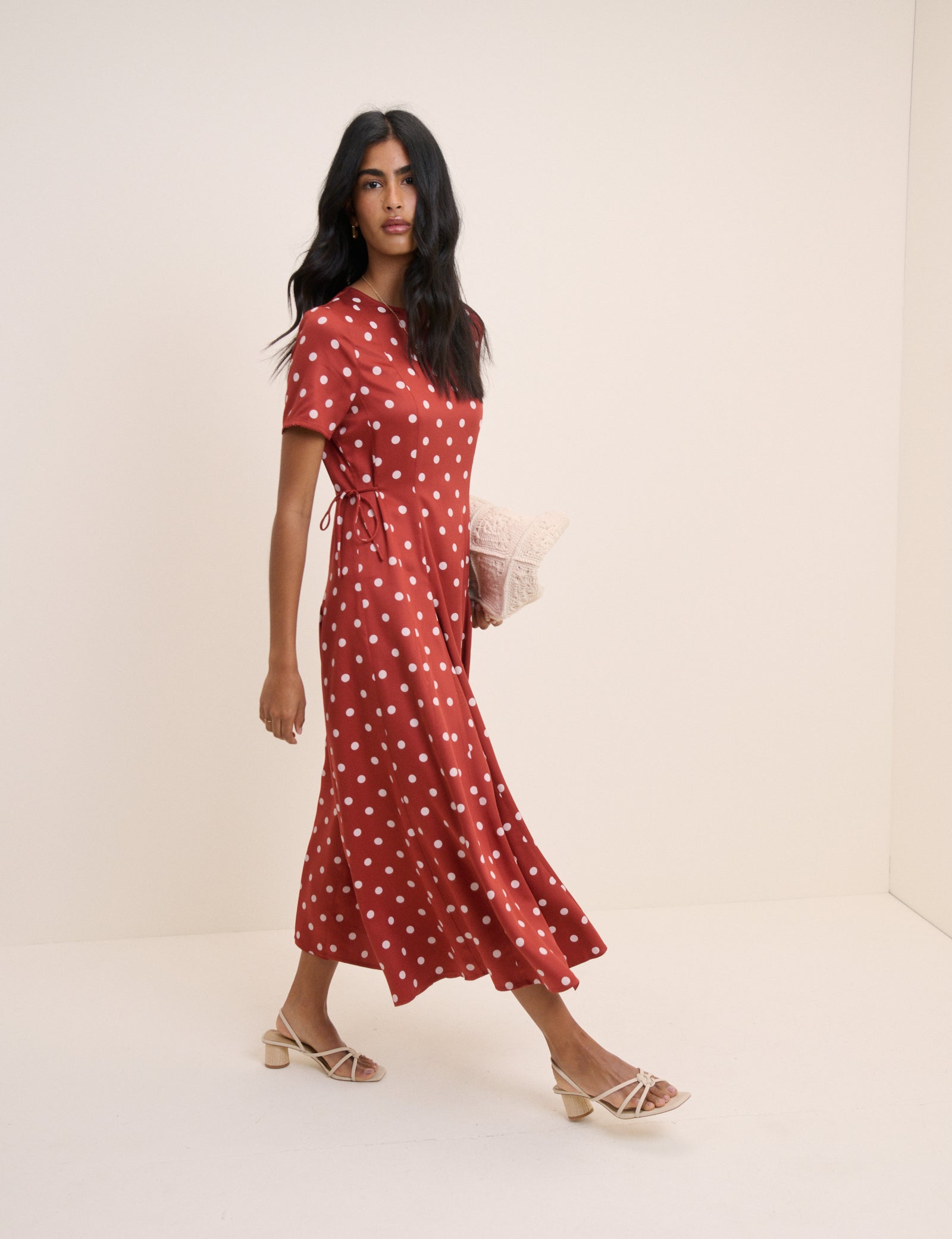 Red Polka Dot Gaia Midi Dress