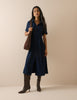 Navy Crepe Enya Shirt Dress