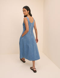 Mid Wash Denim Rowe Midi Dress