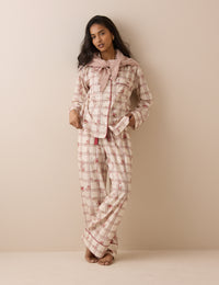 Cream Check and Floral Pyjama Set