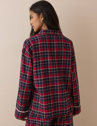 Navy Tartan Brushed Pyjama Shirt