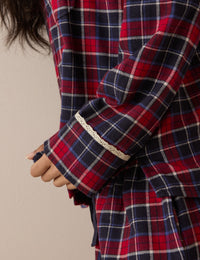 Navy Tartan Brushed Pyjama Shirt