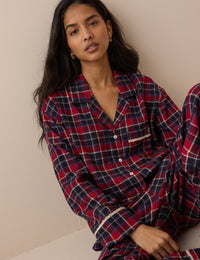 Navy Tartan Brushed Pyjama Shirt