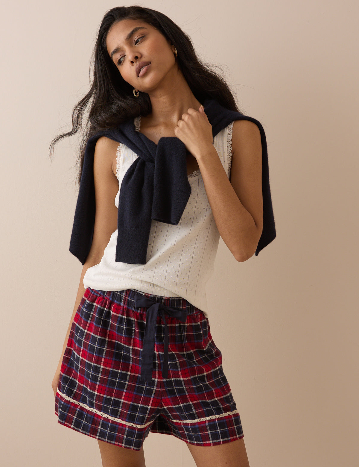 Red Tartan Brushed Pyjama Shorts