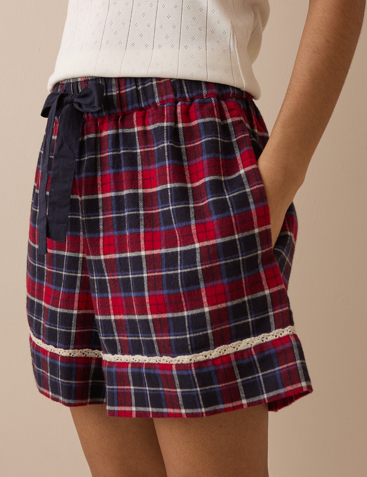 Red Tartan Brushed Pyjama Shorts