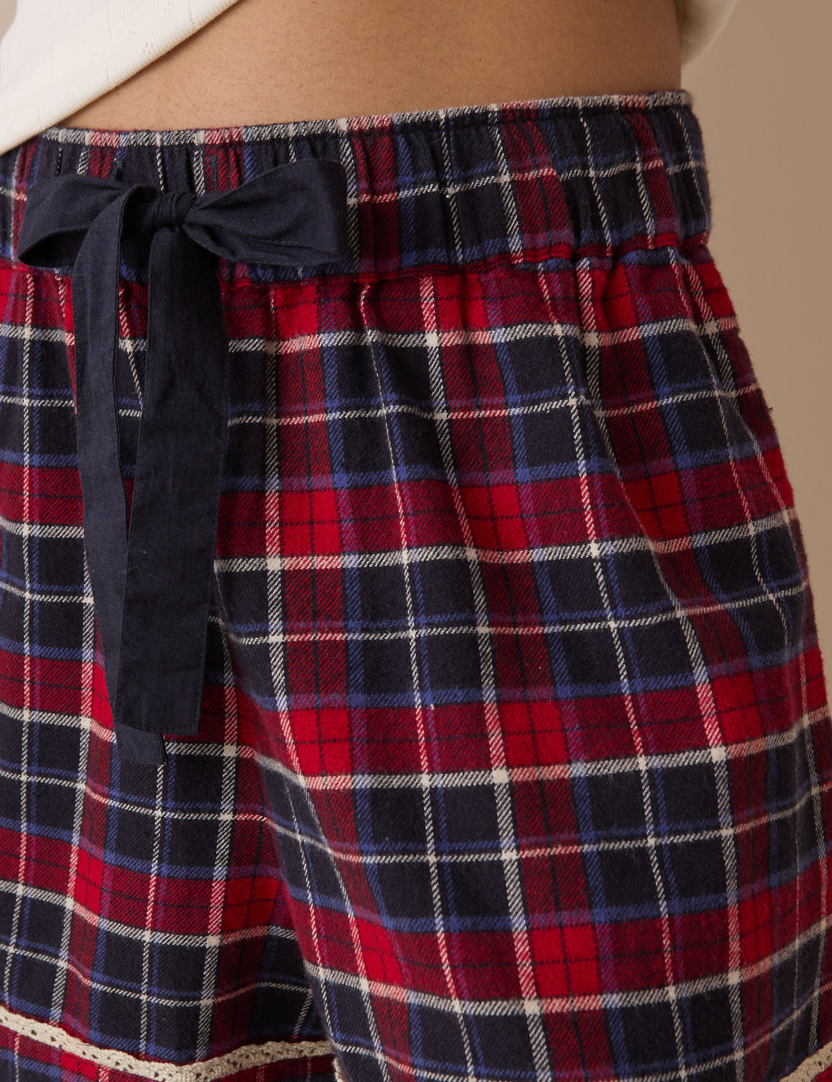 Red Tartan Brushed Pyjama Shorts