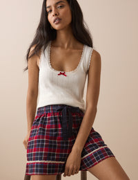 Red Tartan Brushed Pyjama Shorts