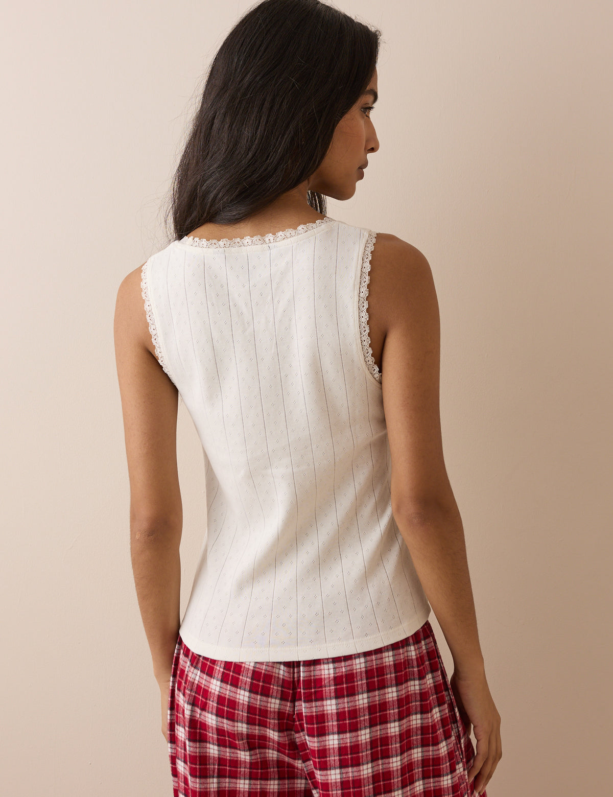 White Pointelle Jersey Vest