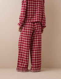 Red Check Broderie Hem Pyjama Bottoms
