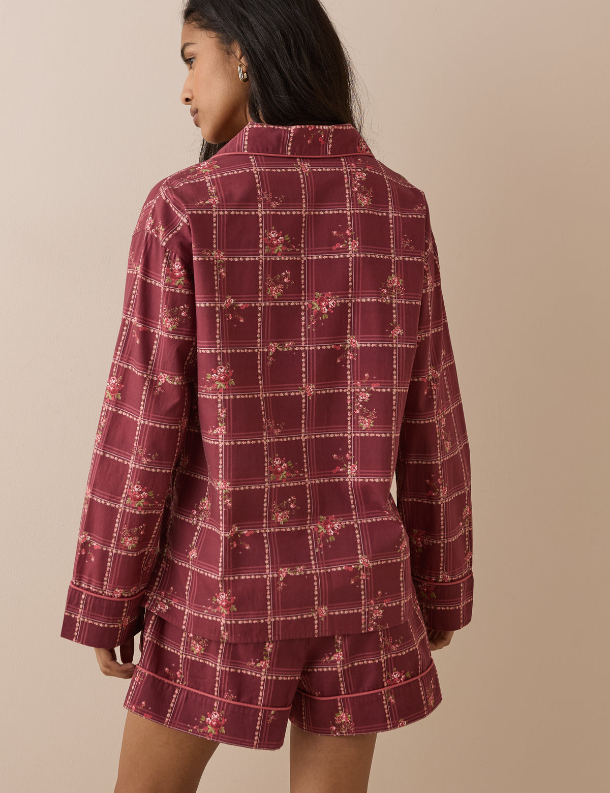 Red Check and Floral Pyjama Set