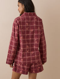 Red Check and Floral Pyjama Set