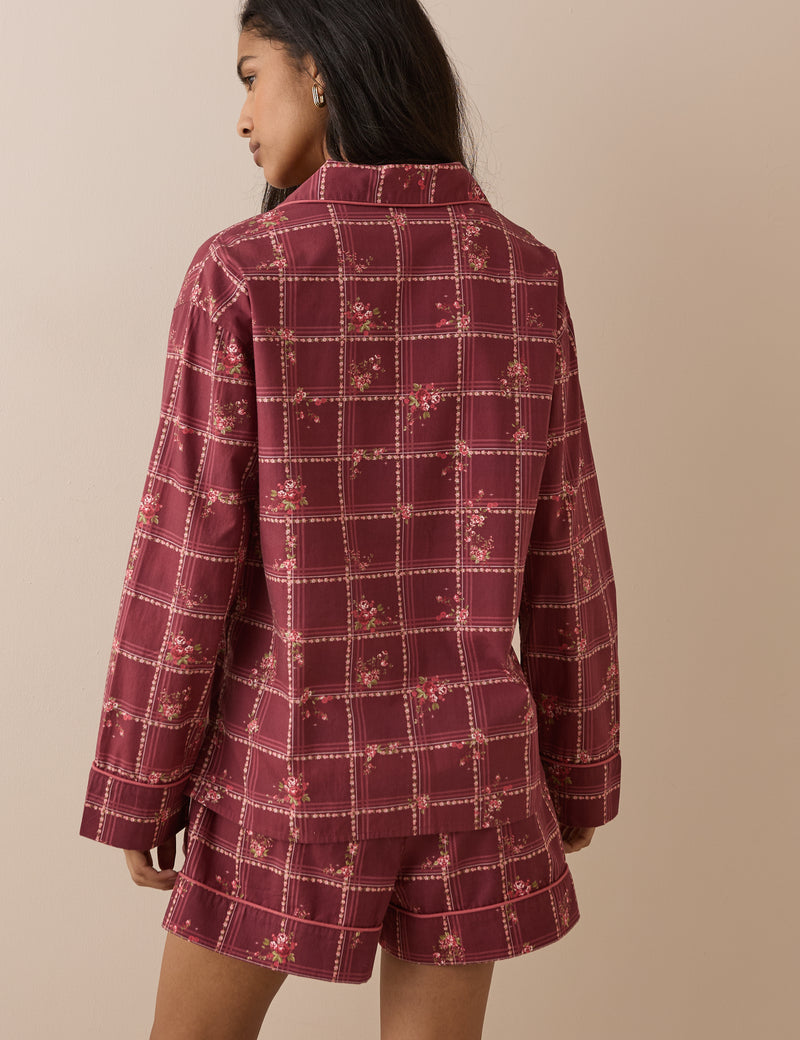 Red Check and Floral Pyjama Set