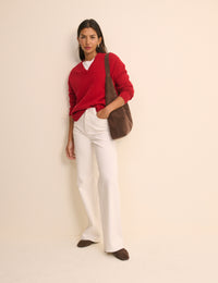 White High Rise Soho Wide Jeans