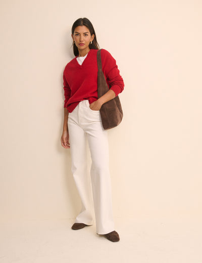 White High Rise Soho Wide Jeans