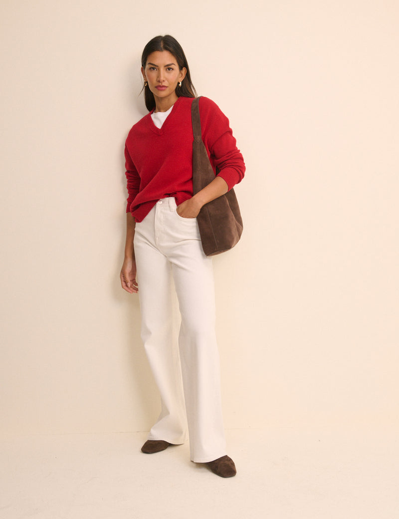 White High Rise Soho Wide Jeans