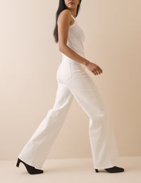 Ecru High Rise Soho Wide Jeans