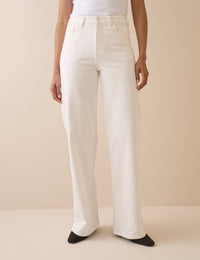 Ecru High Rise Soho Wide Jeans