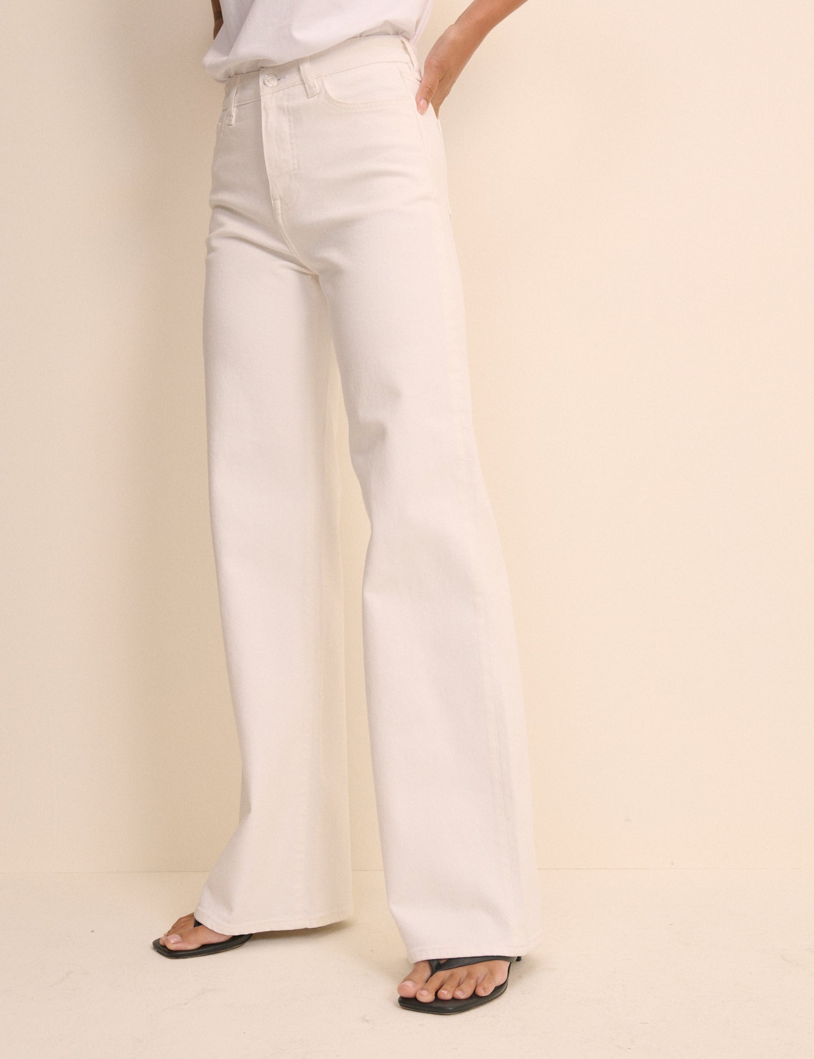 White High Rise Soho Wide Jeans
