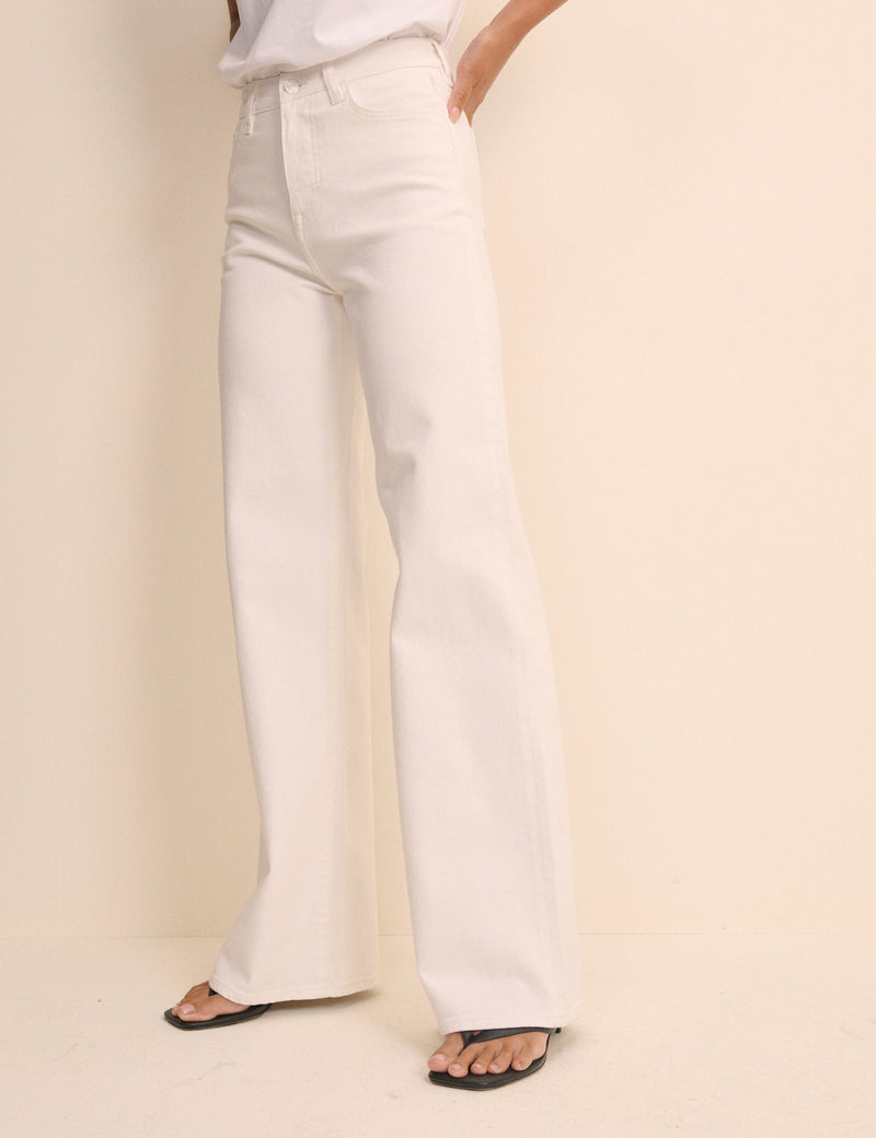 White High Rise Soho Wide Jeans