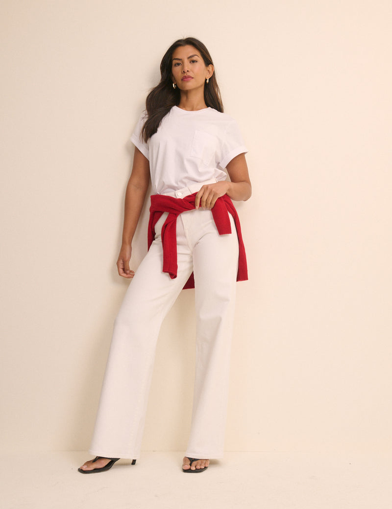White High Rise Soho Wide Jeans