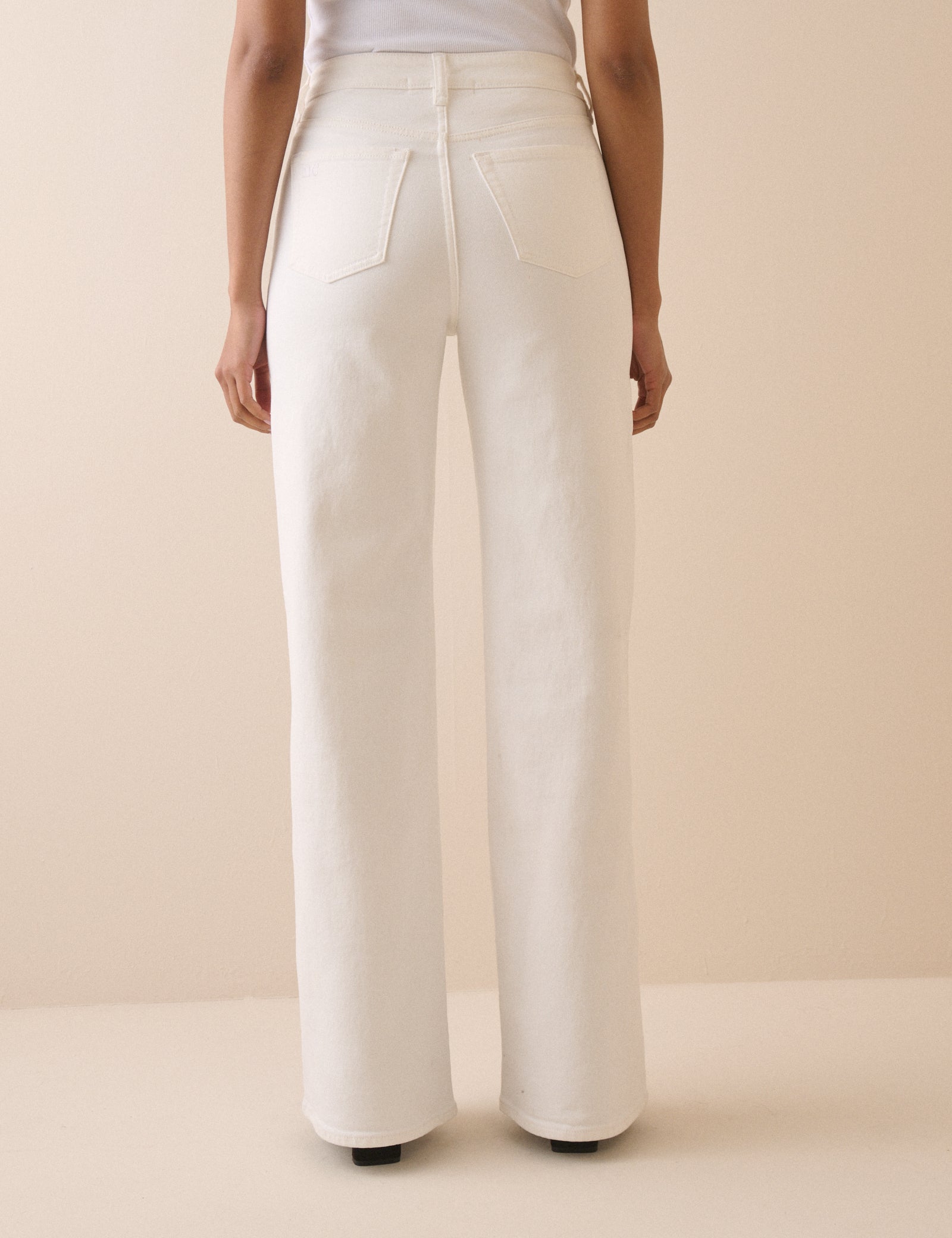 Ecru High Rise Soho Wide Jeans