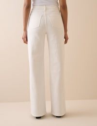 Ecru High Rise Soho Wide Jeans
