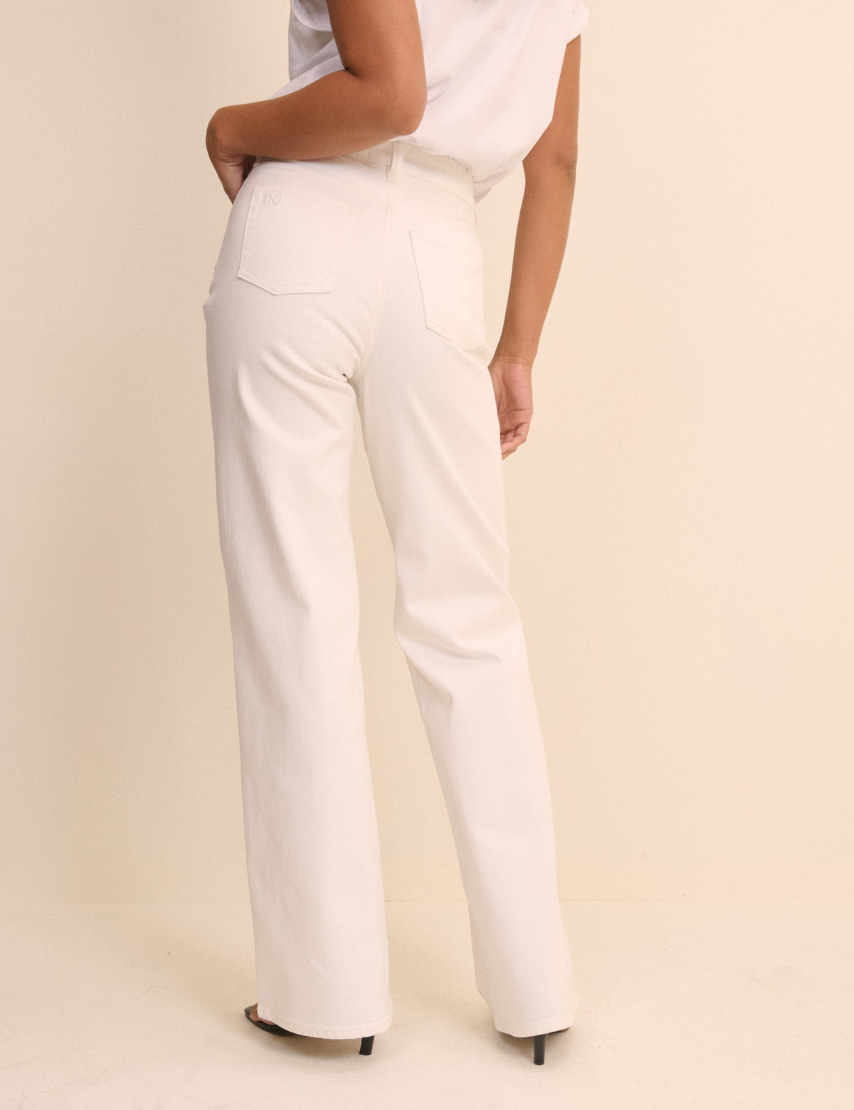 Ecru High Rise Soho Wide Jeans