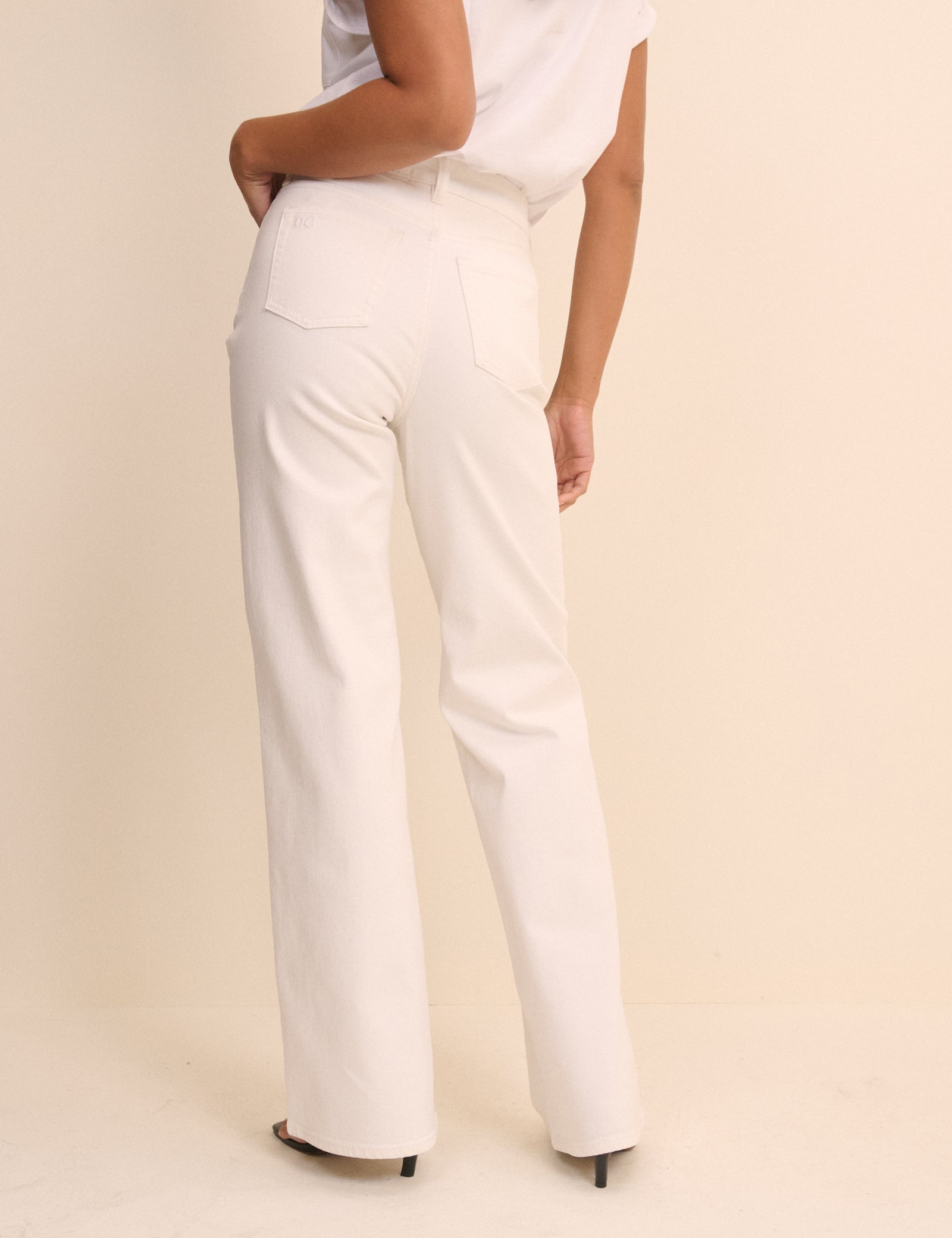 White High Rise Soho Wide Jeans