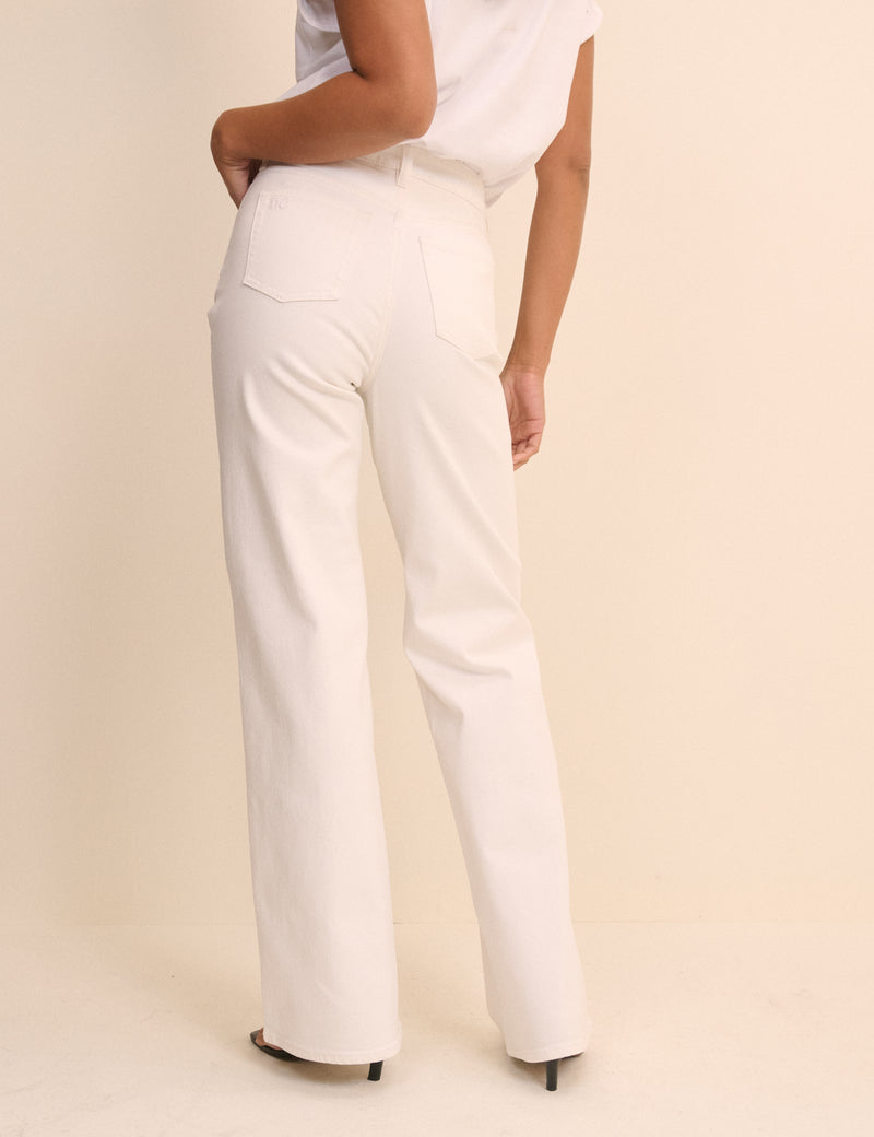 White High Rise Soho Wide Jeans