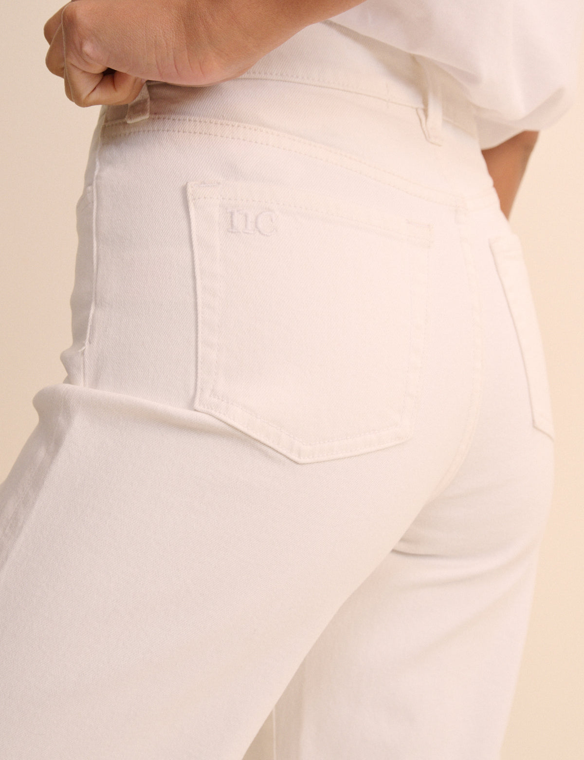 Ecru High Rise Soho Wide Jeans