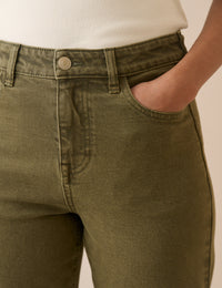 Khaki Mid Rise Camden Tapered Jeans