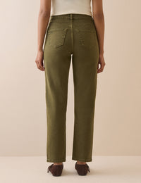 Khaki Mid Rise Camden Tapered Jeans