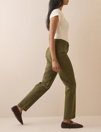 Khaki Mid Rise Camden Tapered Jeans