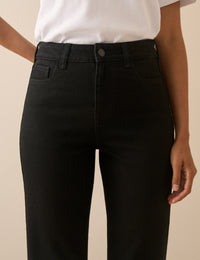 Black Mid Rise Camden Tapered Jeans