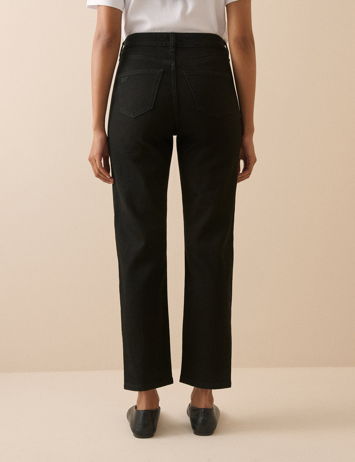 Black Mid Rise Camden Tapered Jeans