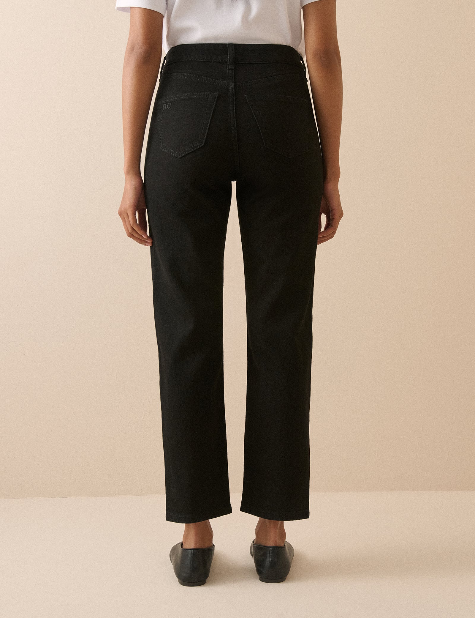 Black Mid Rise Camden Tapered Jeans