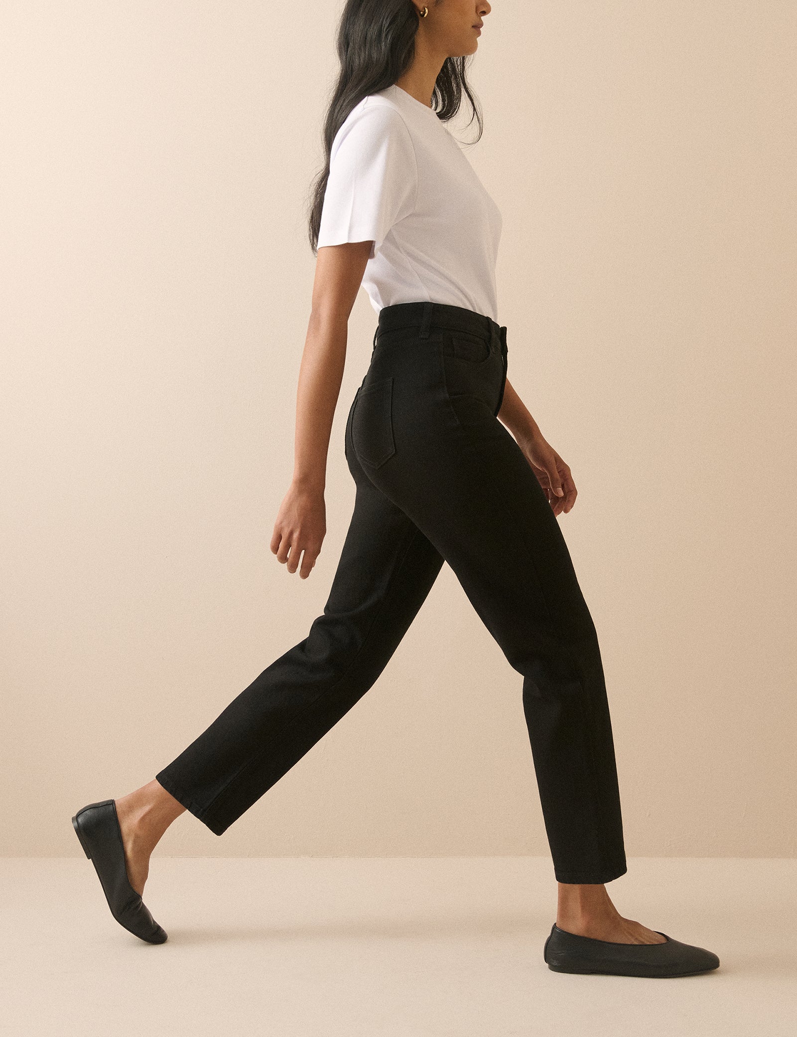 Black Mid Rise Camden Tapered Jeans