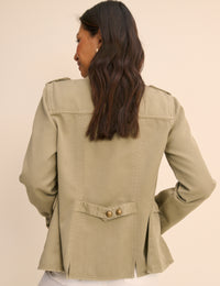 Sage Green Denim Military Jacket