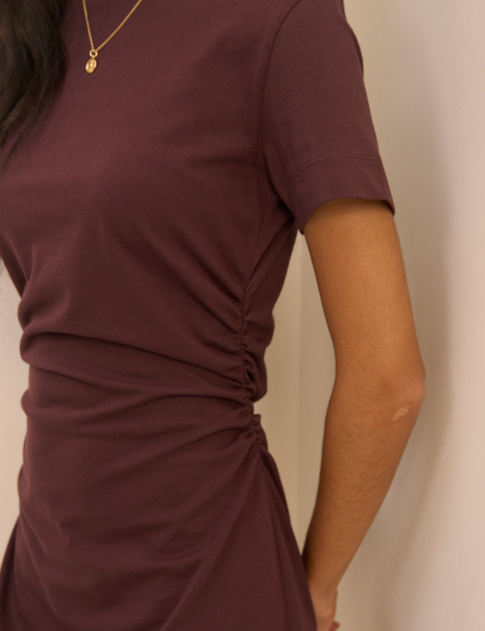 Chocolate Plum Jersey Jordan Mini Dress