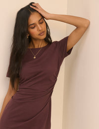 Chocolate Plum Jersey Jordan Mini Dress