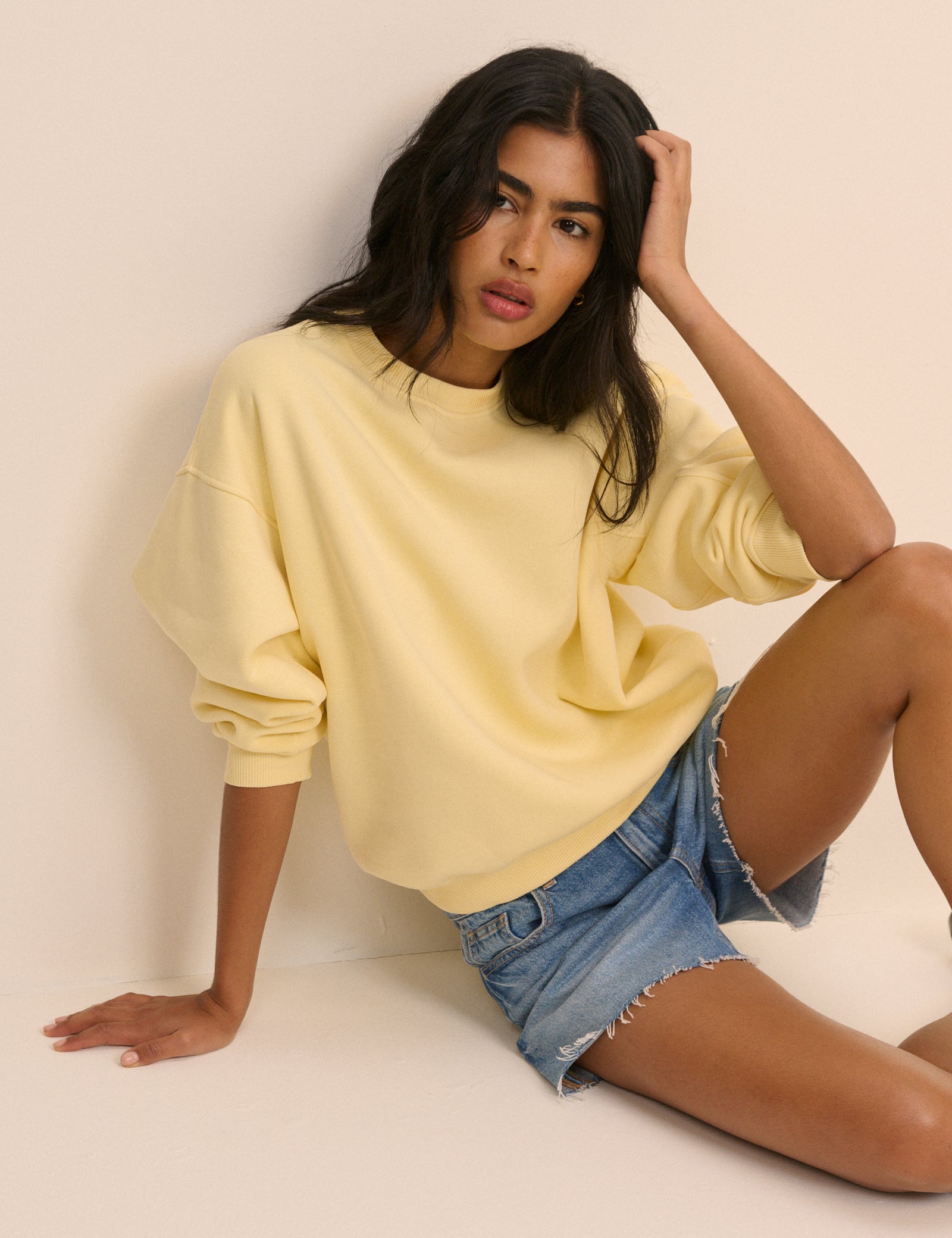 Lemon Yellow Relaxed Fit Sweatshirt