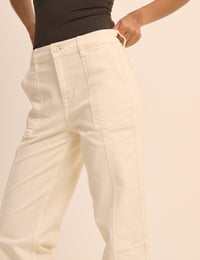 Cream Tapered Utility Taylor Trouser