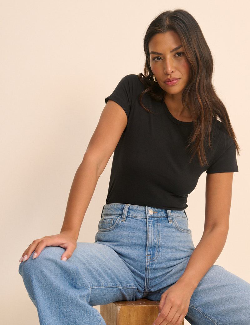 Black Peached Baby Tee