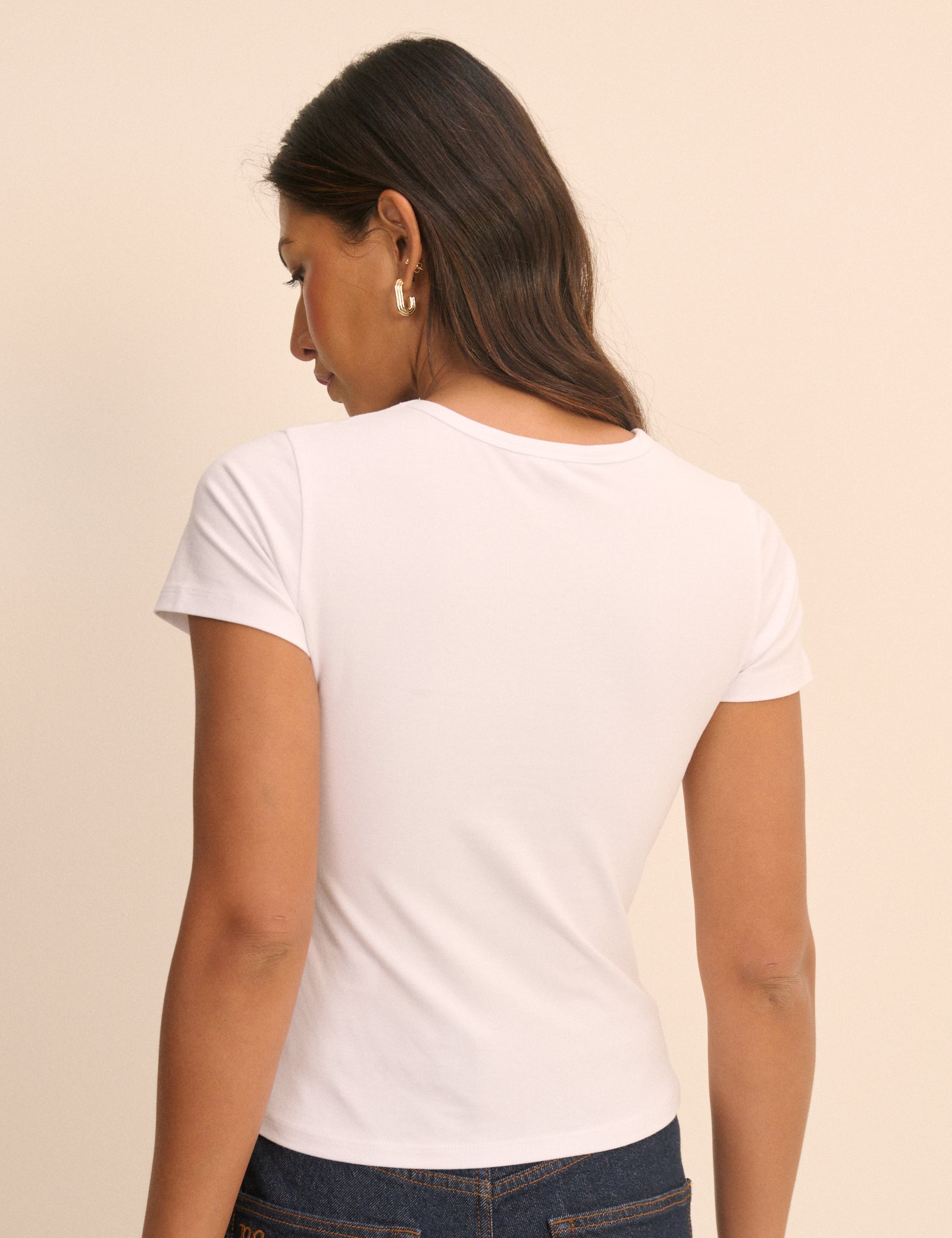 White Peached Baby Tee
